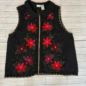 Vintage White Stag Sequin Christmas Vest